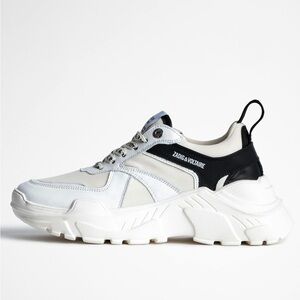 Zadig & Voltaire White / Cream Leather Chunky Platform Sneakers - US 6 (36)